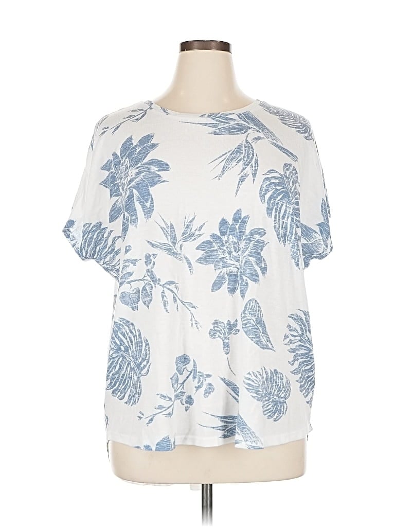 Pre-owned Suzanne Betro Short Sleeve Blouse In White