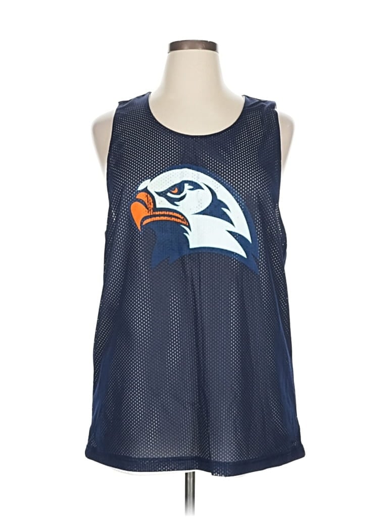 SPORT-TEK Pre-owned Sleeveless Top Blue Halter Neckline Tops