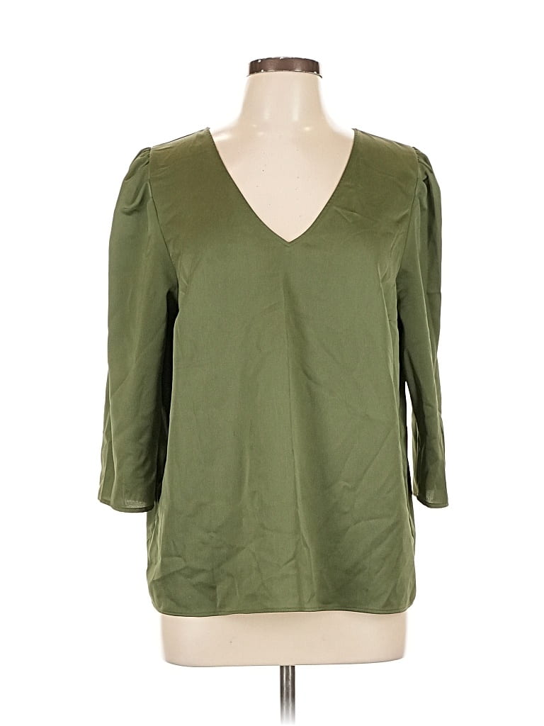 Pre-owned Ann Taylor Factory 3/4 Sleeve Blouse In Green