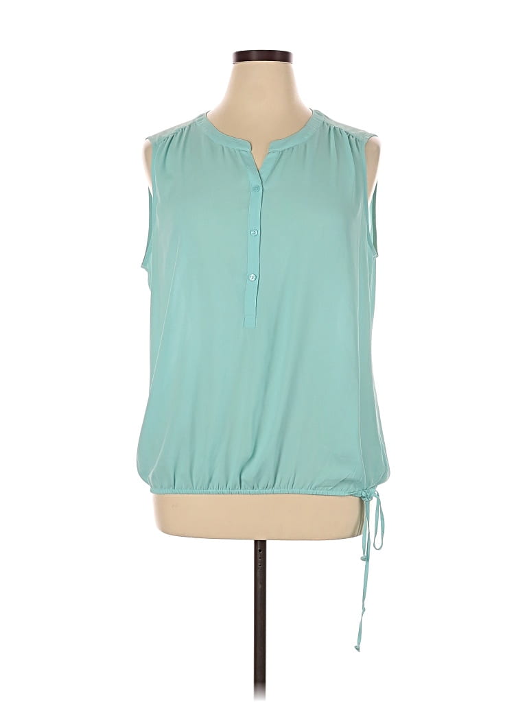 Pre-owned Ann Taylor Loft Outlet Sleeveless Blouse In Blue