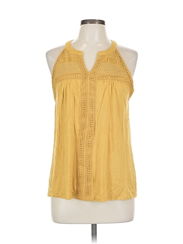 Pre-owned Cable & Gauge Sleeveless Blouse In Yellow