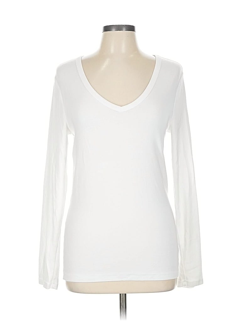 Pre-owned Gap Long Sleeve T-shirt In White