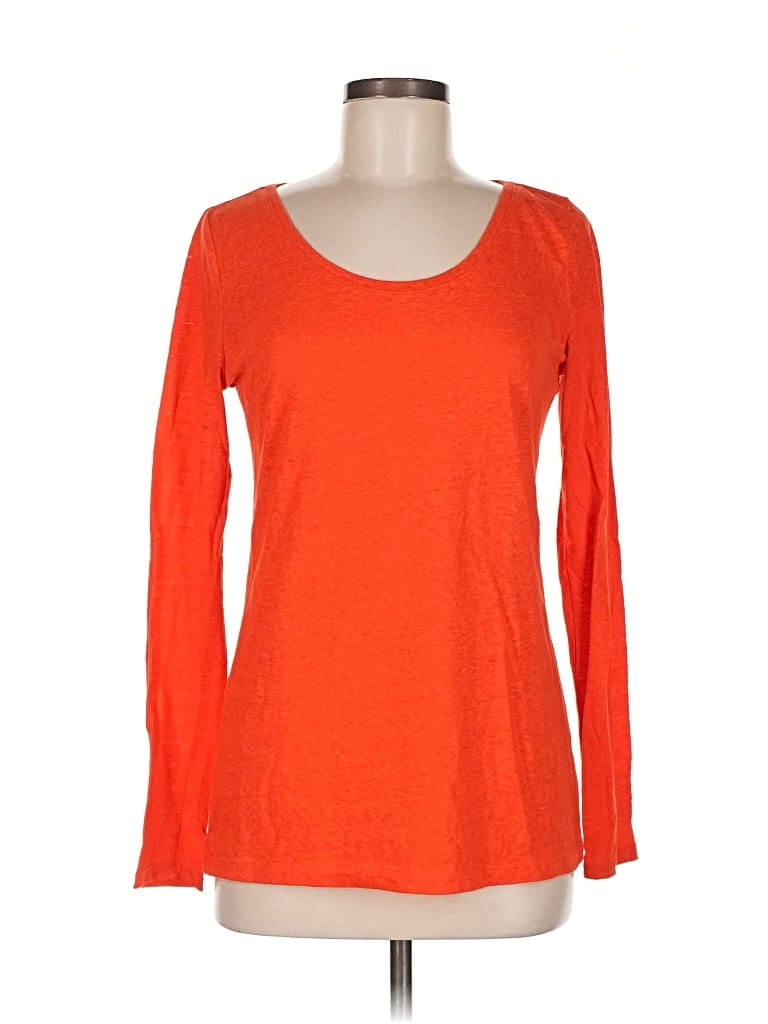 Pre-owned Ann Taylor Loft Long Sleeve T-shirt In Orange