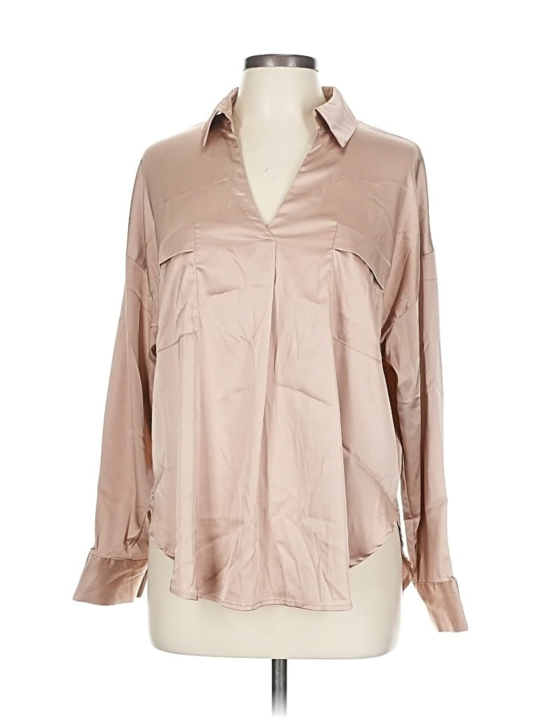 Pre-owned Mine Long Sleeve Blouse In Brown