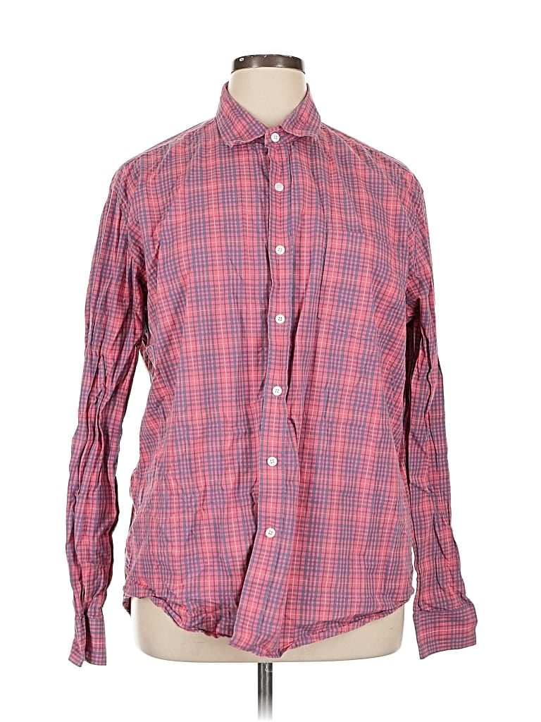 Pre-owned Amazon Essentials Long Sleeve Button Down Shirt In Red