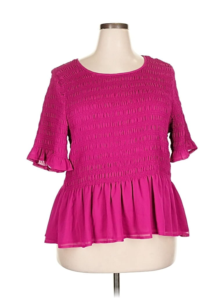 Pre-owned Torrid 3/4 Sleeve Blouse In Pink
