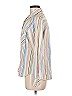 Chico's Stripes Ivory Long Sleeve Button-Down Shirt Size Med (1) - photo 5