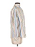Chico's Stripes Ivory Long Sleeve Button-Down Shirt Size Med (1) - photo 4