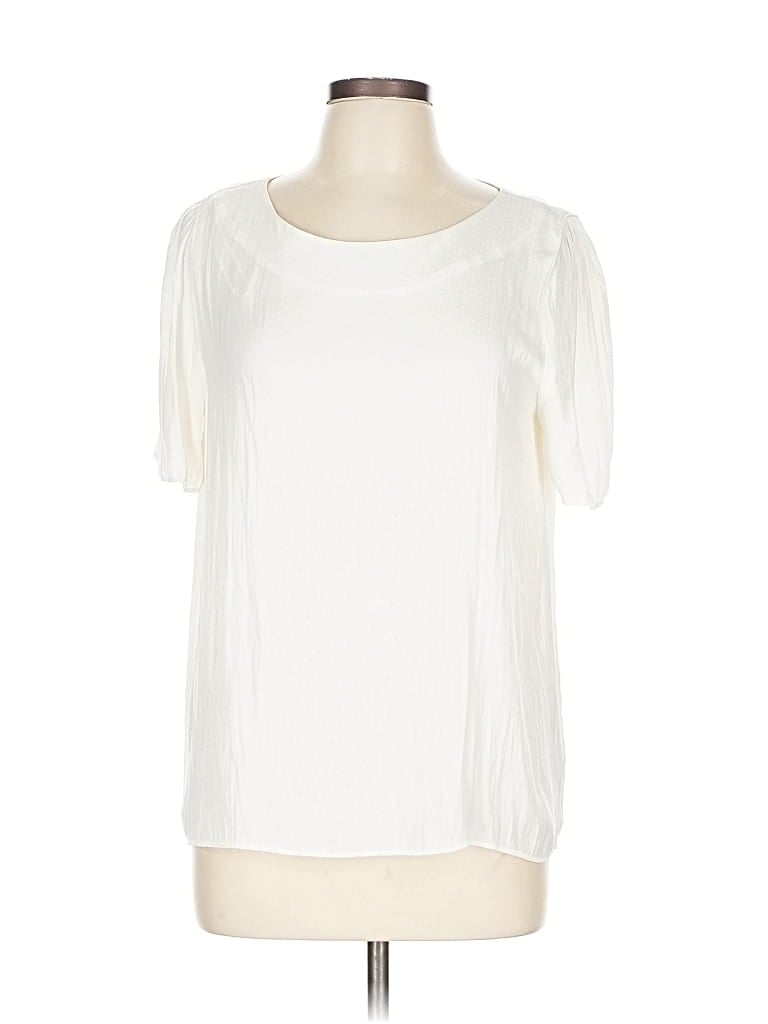 Pre-owned H&m Short Sleeve Blouse In White