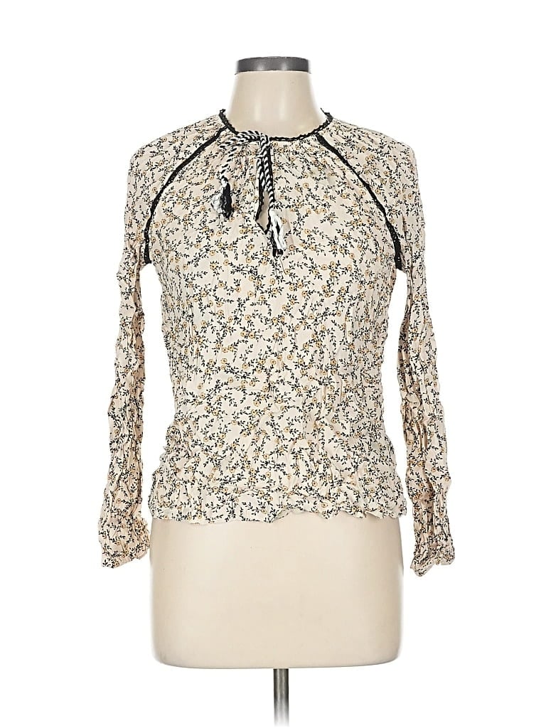 Pre-owned Cupcakes And Cashmere Long Sleeve Blouse In White