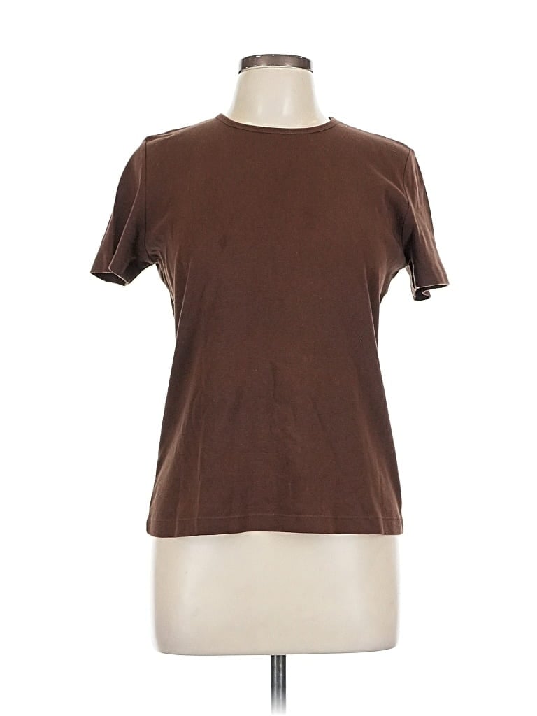 Pre-owned Jones New York Sport Short Sleeve T-shirt In Brown
