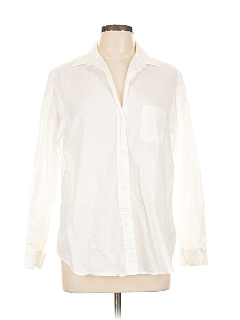 Pre-owned Grayson Long Sleeve Button Down Shirt In White
