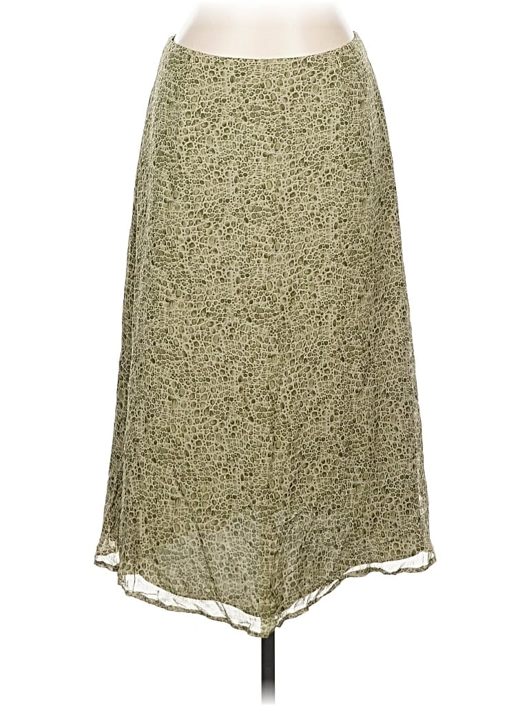 Pre-owned Liz Claiborne Collection Silk Skirt In Green
