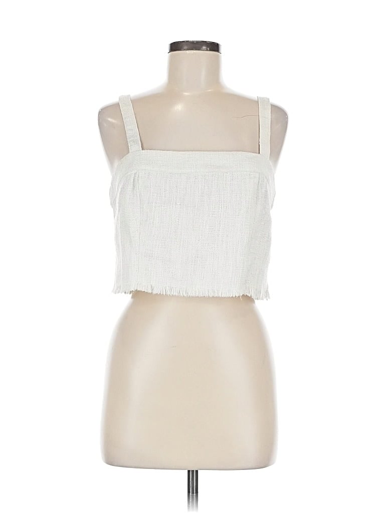 Pre-owned Willow Sleeveless Top White Square Neckline Tops