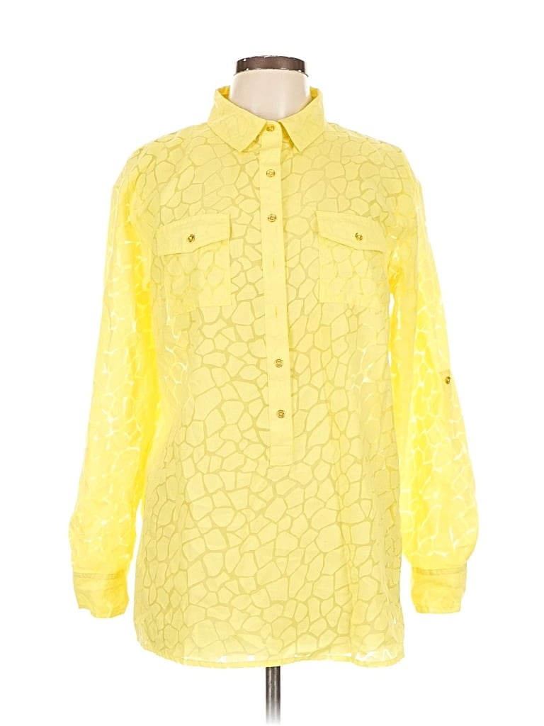 Pre-owned Dana Buchman 3/4 Sleeve Blouse In Yellow
