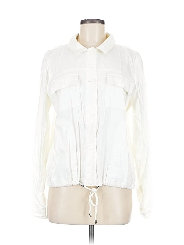 Pre-owned Calvin Klein Long Sleeve Blouse In White