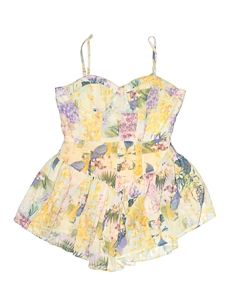 Pre-owned Cider Sleeveless Top Yellow Strapless Neckline Tops