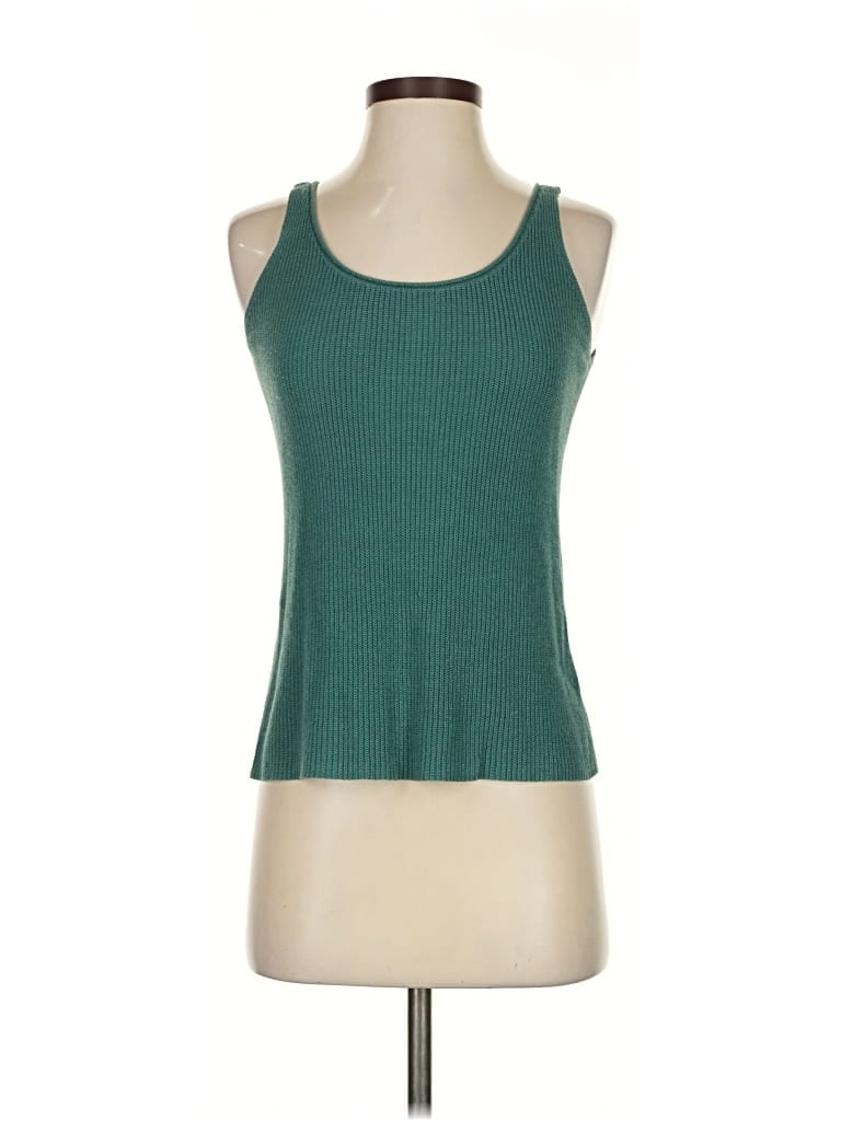 Pre-owned Eileen Fisher Tank Top Green Halter Neckline Tops