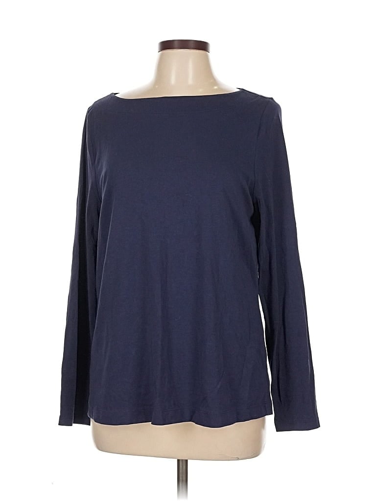 Pre-owned Soft Surroundings Long Sleeve T-shirt In Blue