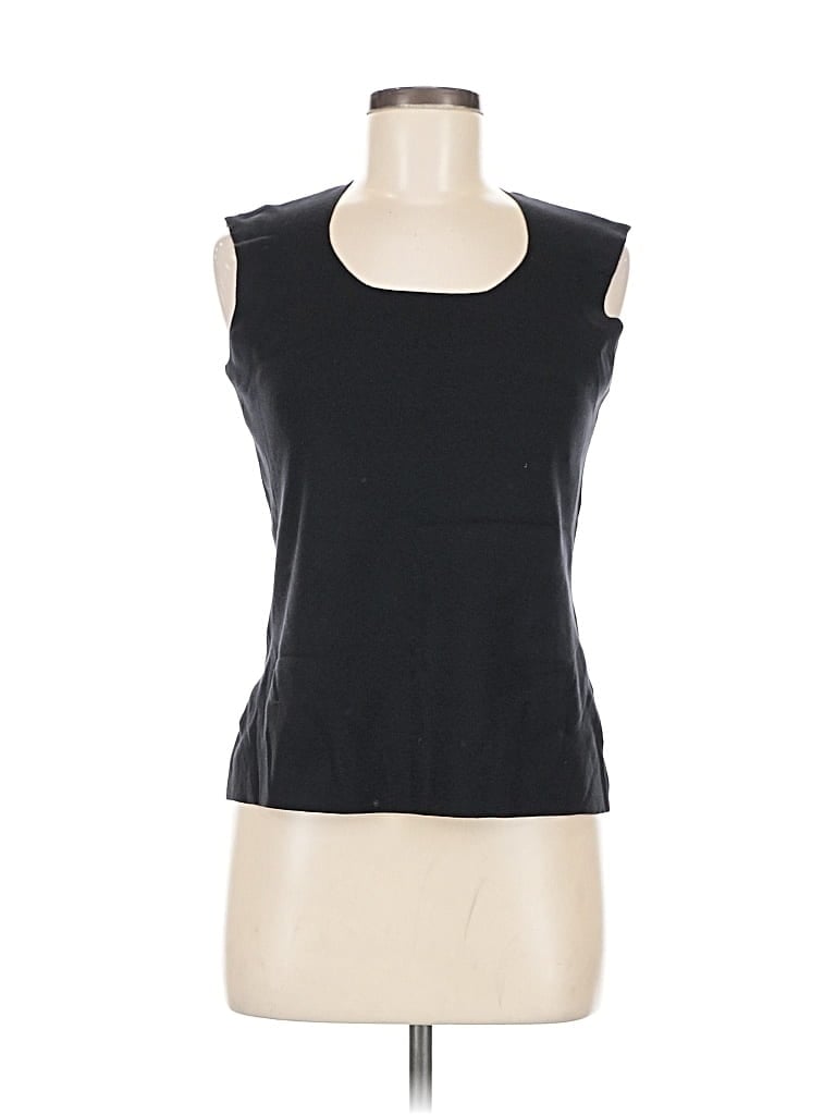 Pre-owned Coldwater Creek Sleeveless Top Black Scoop Neck Tops