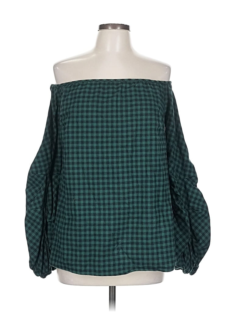 Pre-owned Guest Editor 3/4 Sleeve Blouse In Green