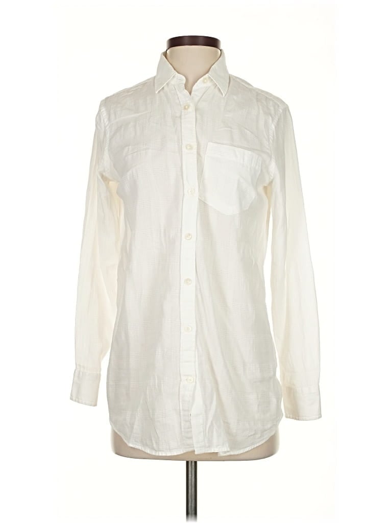 Pre-owned Banana Republic Long Sleeve Button Down Shirt In White
