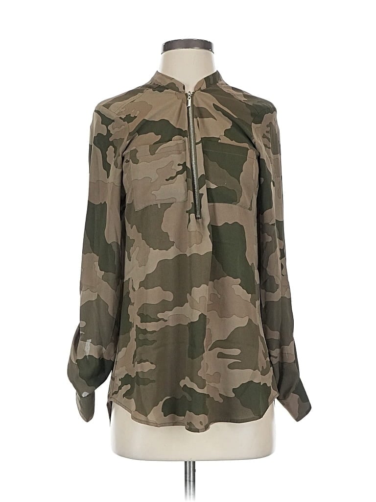 Pre-owned Soho Jeans New York & Company Long Sleeve Blouse In Green