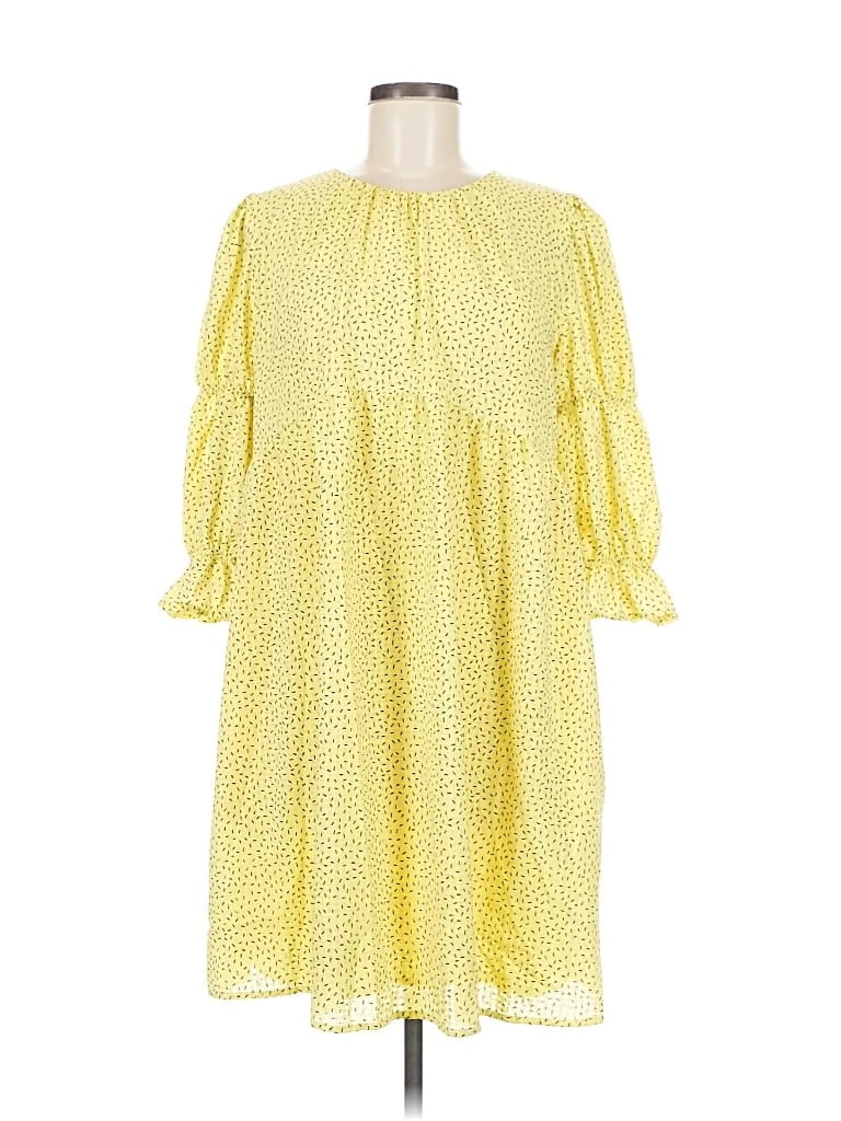 WHO WHAT WEAR Pre-owned Casual Dress In Yellow