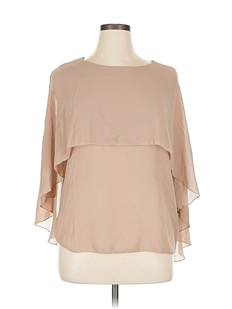 Pre-owned Unbranded 3/4 Sleeve Blouse In Brown