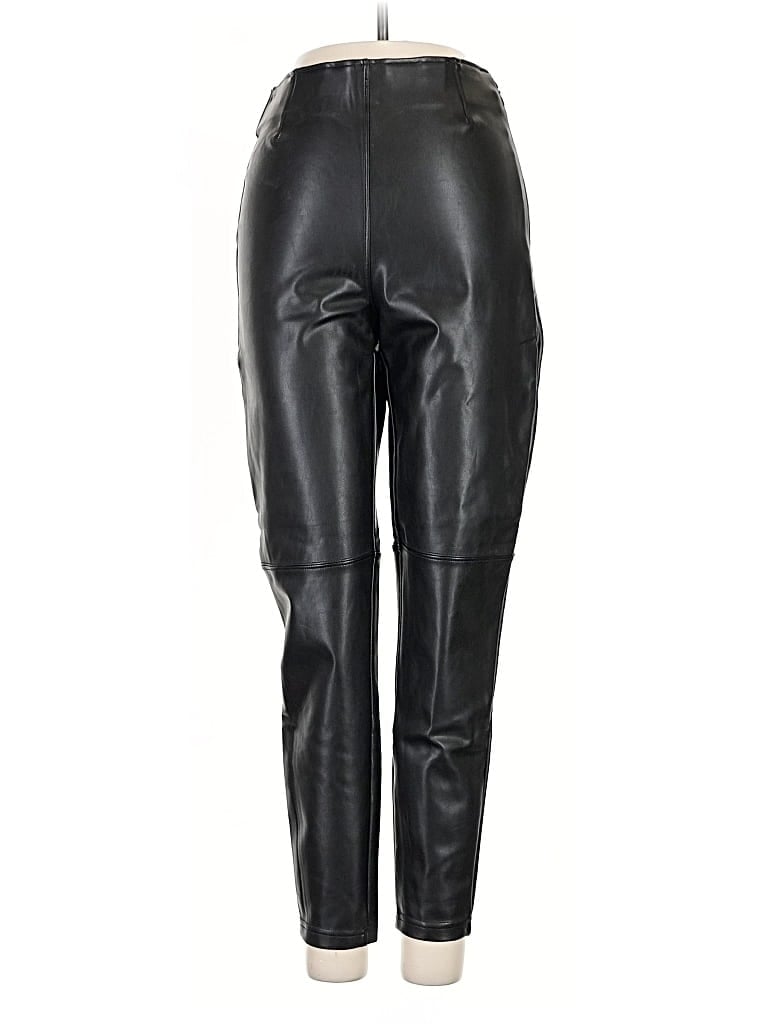 Pre-owned Abercrombie & Fitch Faux Leather Pants In Black