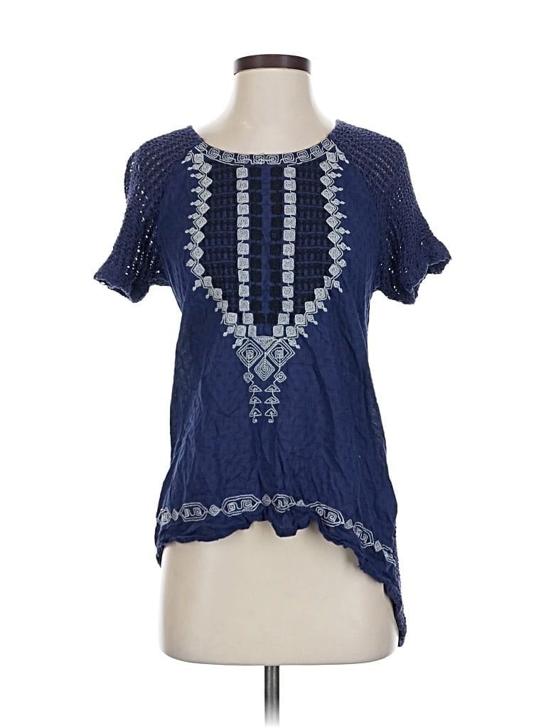 LUCKY BRAND Pre-owned Short Sleeve Blouse In Blue