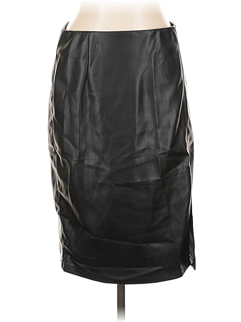 Liverpool Los Angeles Faux Leather Skirt In Black