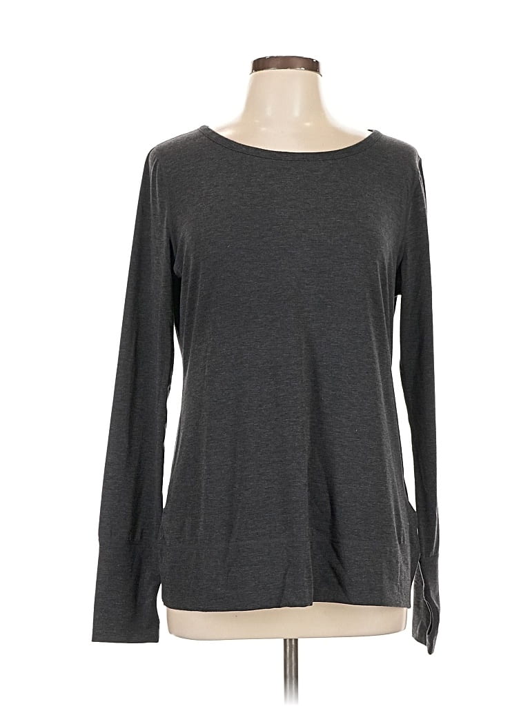 Pre-owned Gap Fit Long Sleeve T-shirt In Gray