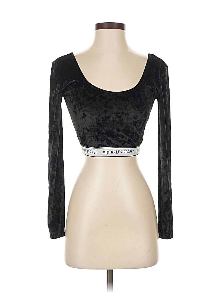 Pre-owned Victoria's Secret Long Sleeve Top Black Sweetheart Neckline Tops