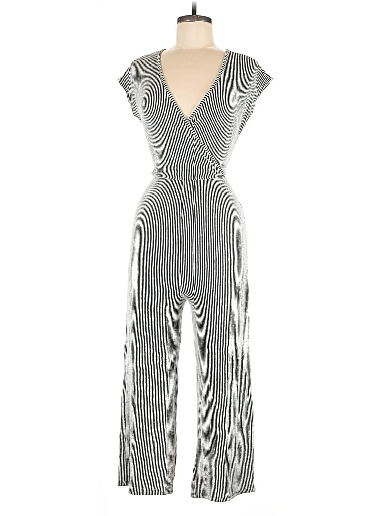 Pre-owned Caution To The Wind Jumpsuit In Silver