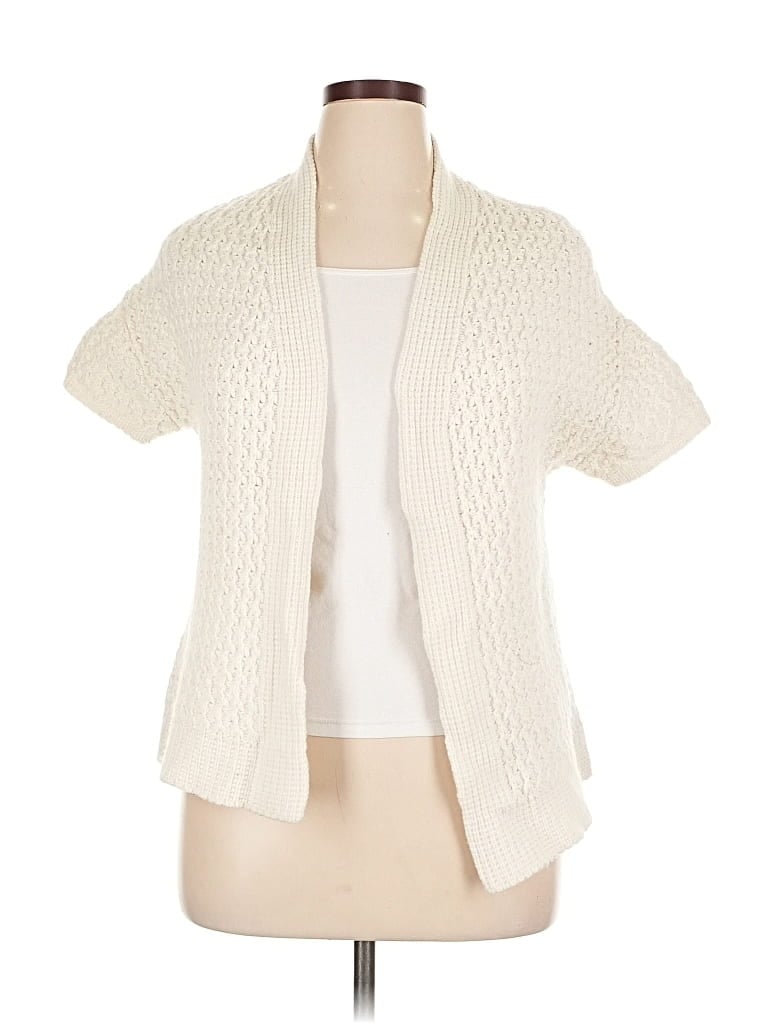 Pre-owned Coldwater Creek Cardigan Sweater In White