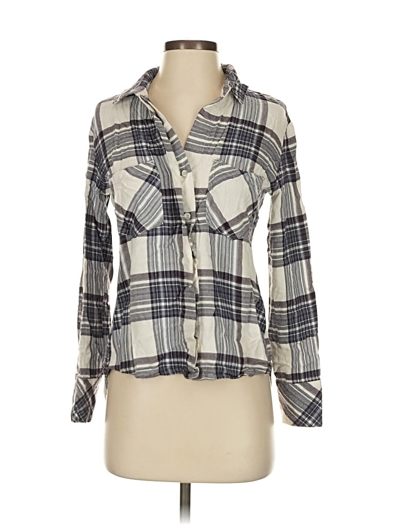 Pre-owned Bella Dahl Long Sleeve Button Down Shirt In Gray