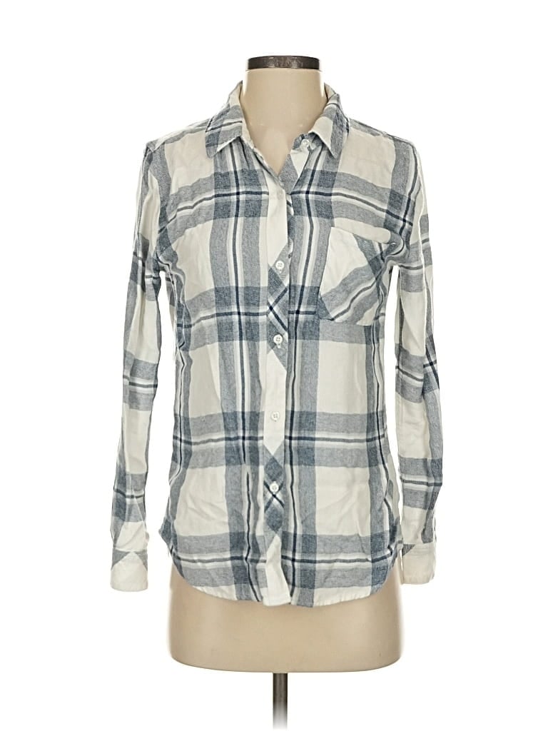 Pre-owned Rails Long Sleeve Button Down Shirt In White