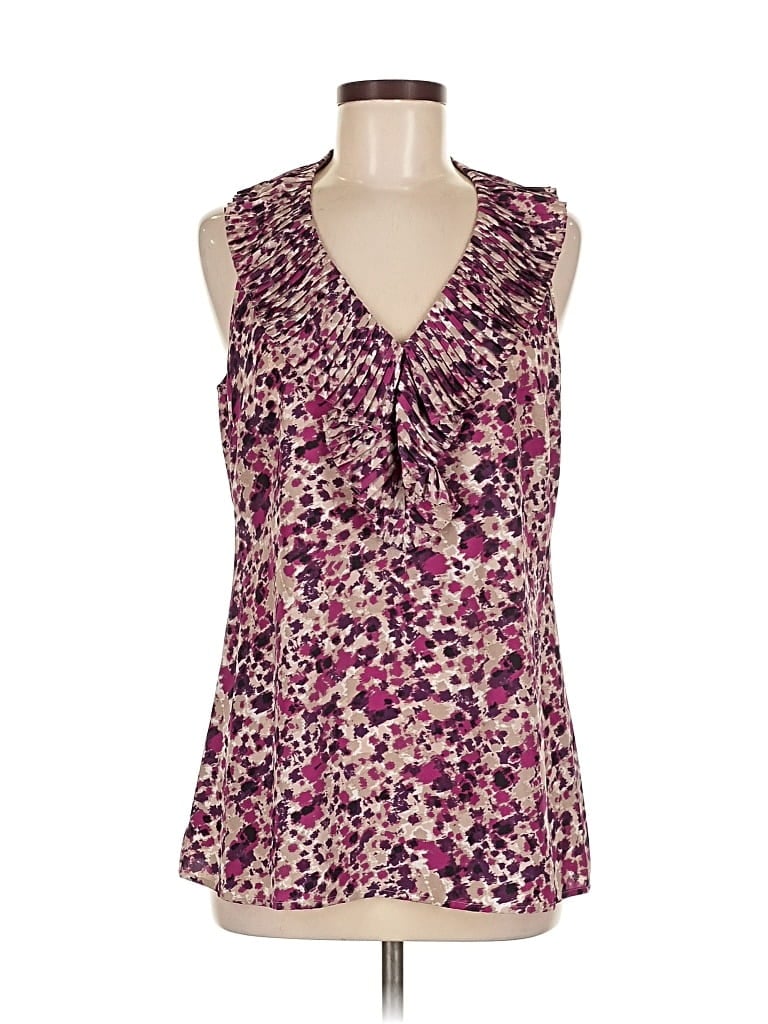Pre-owned Ann Taylor Factory Sleeveless Blouse In Purple