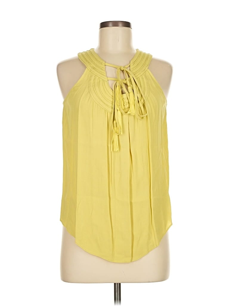 Pre-owned Diane Von Furstenberg Sleeveless Blouse In Yellow
