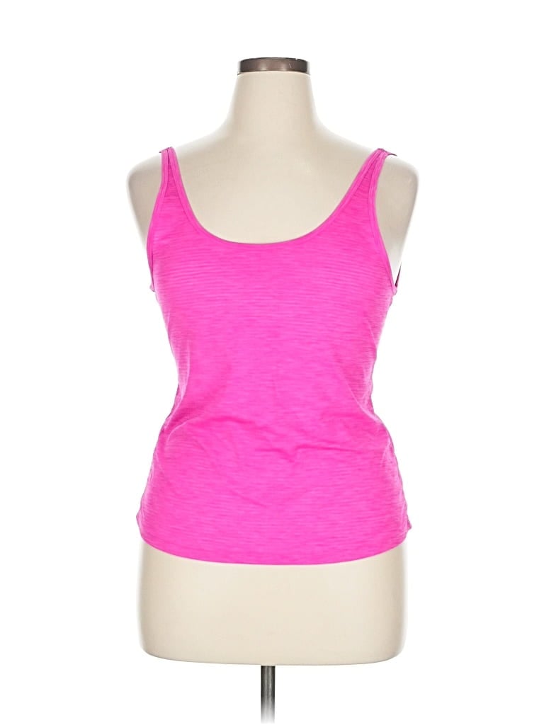 UNBRANDED Pre-owned Tank Top Pink Solid Pattern Scoop Neck Tops