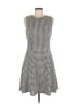 Chaps 100% Polyester Houndstooth Gray Casual Dress Size 6 - photo 1