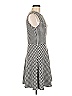 Chaps 100% Polyester Houndstooth Gray Casual Dress Size 6 - photo 4