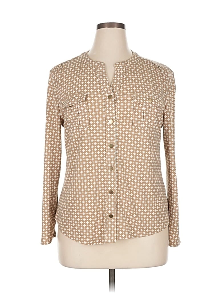 Pre-owned Charter Club Long Sleeve Blouse In Brown