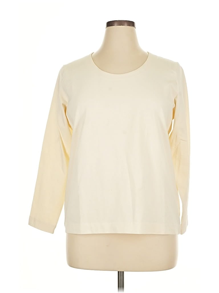 Pre-owned Talbots 3/4 Sleeve T-shirt In White