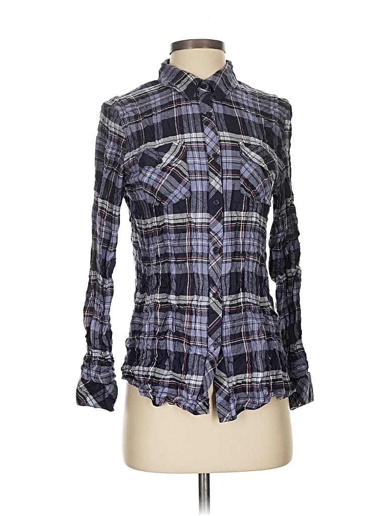 Pre-owned Romeo & Juliet Couture Long Sleeve Button Down Shirt In Blue