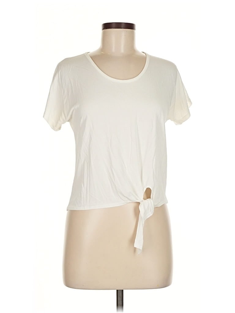 Pre-owned Lulus Short Sleeve Top Ivory Keyhole Neckline Tops In White