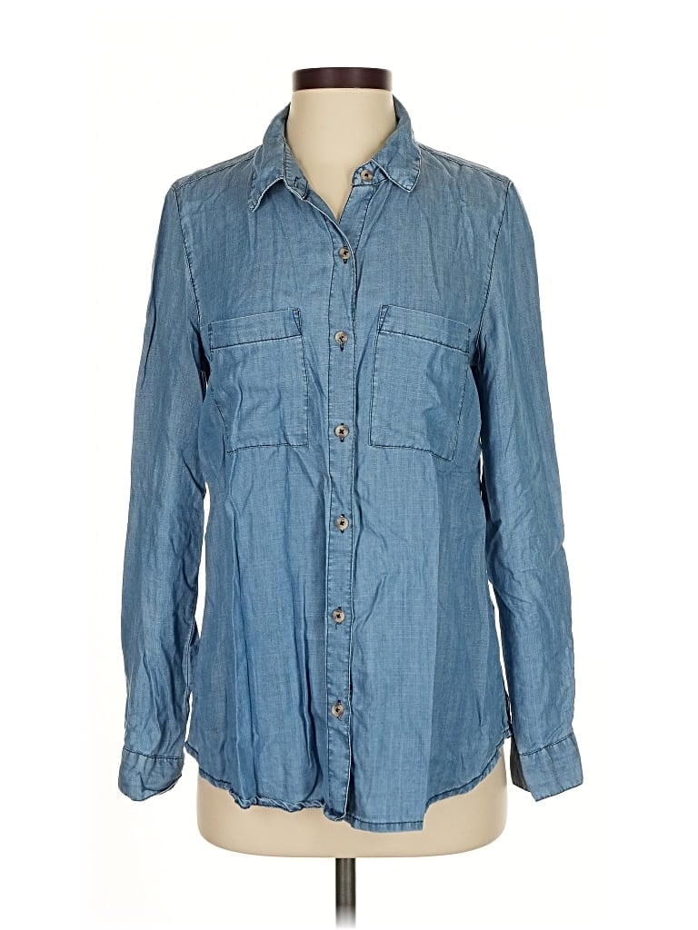 Pre-owned Harper Heritage Long Sleeve Button Down Shirt In Blue