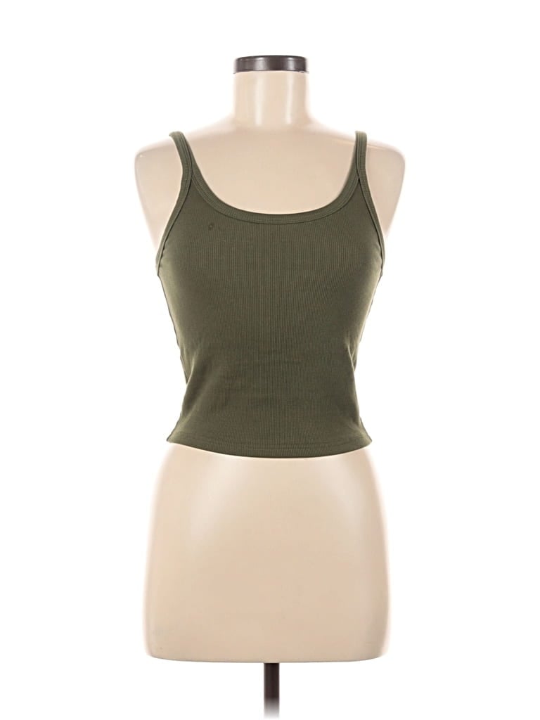 Pre-owned Unbranded Tank Top Green Halter Neckline Tops