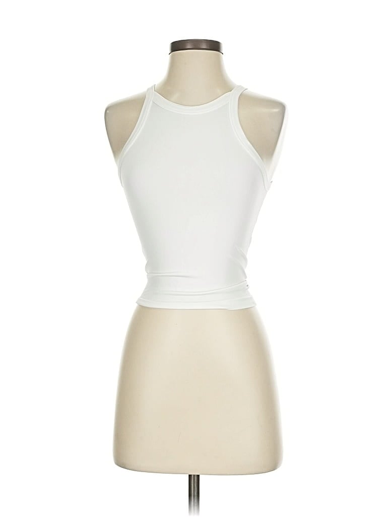 Pre-owned No Boundaries Tank Top Ivory Halter Neckline Tops In White